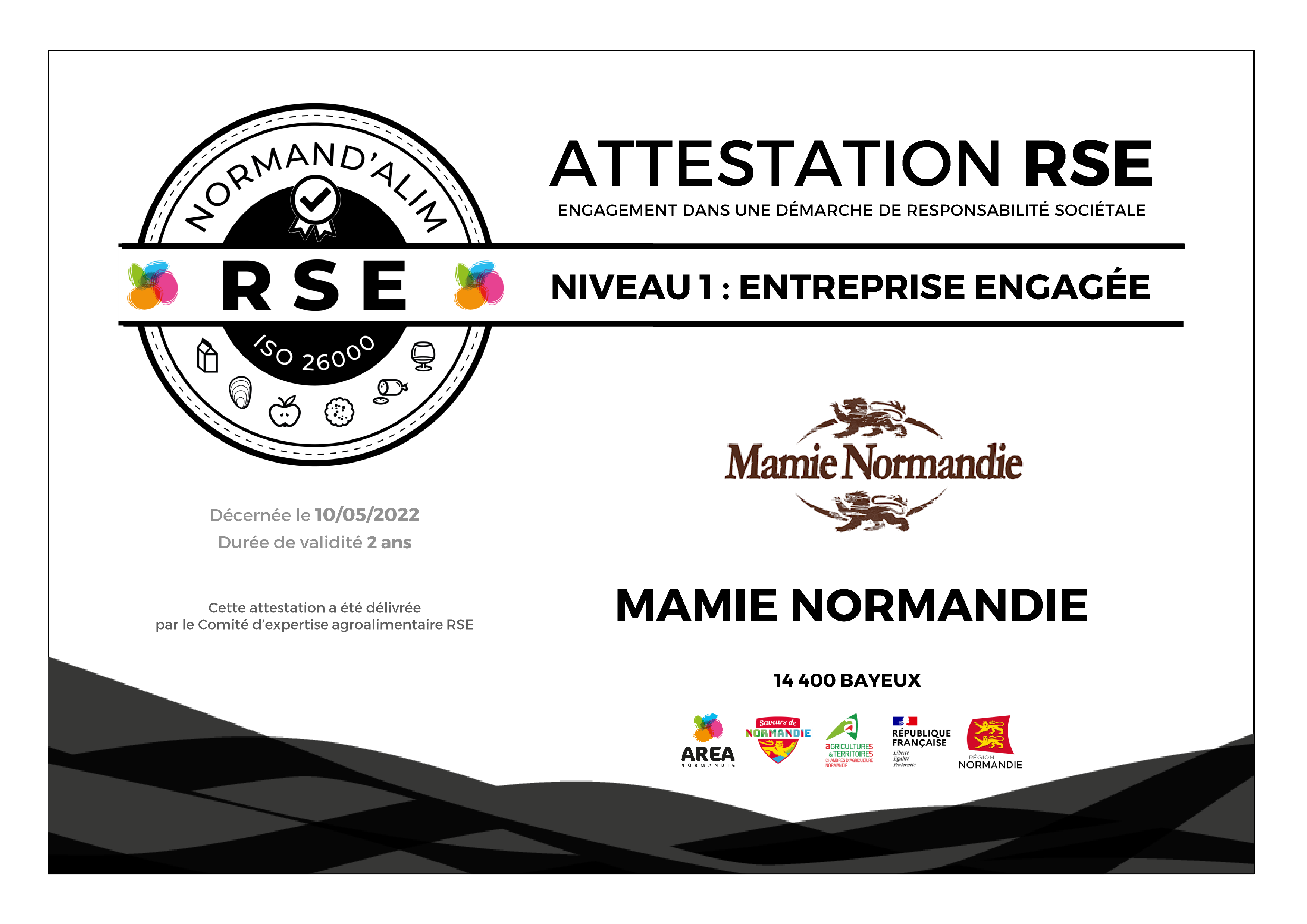 MAMIE NORMANDIE Attestation RSE 1